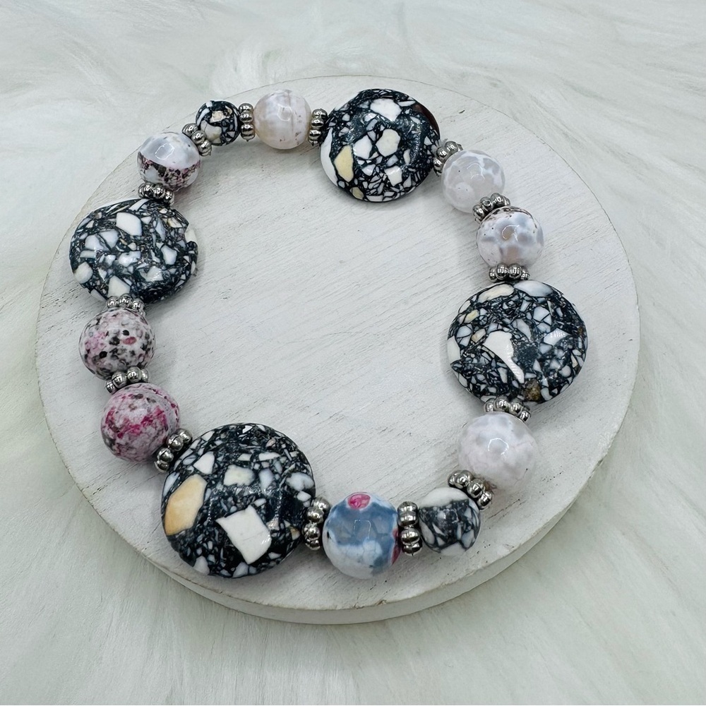 Large Natural Stone Beaded Unique Design Bracelets Style 201